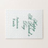 Puzzle Joyeuse Saint-Patrick famille nom vert minimal (Horizontal)