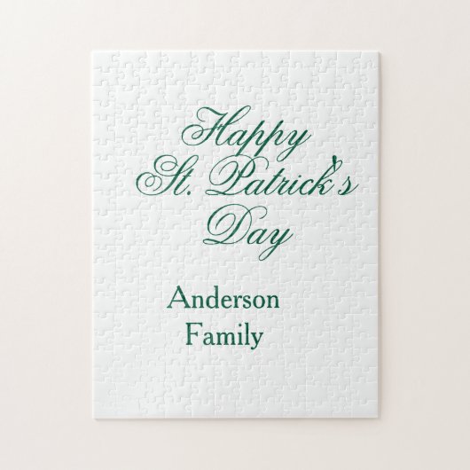 Puzzle Joyeuse Saint-Patrick famille nom vert minimal (Vertical)