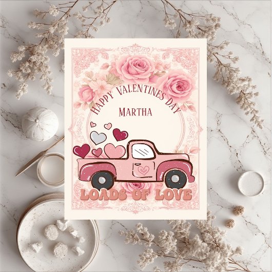 Puzzle Joyeuse Saint-Valentin Camion Chargements d'Amour 