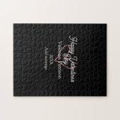 Puzzle Joyeuse Saint-Valentin cœur rouge paillettes nom n (Horizontal)