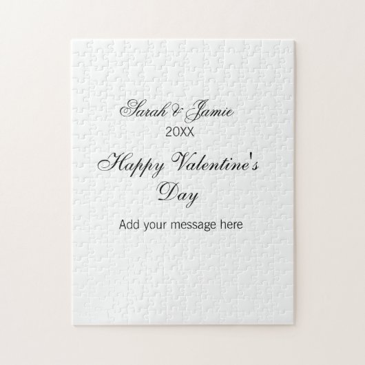 Puzzle Joyeuse Saint-Valentin nom date message simple élé (Vertical)