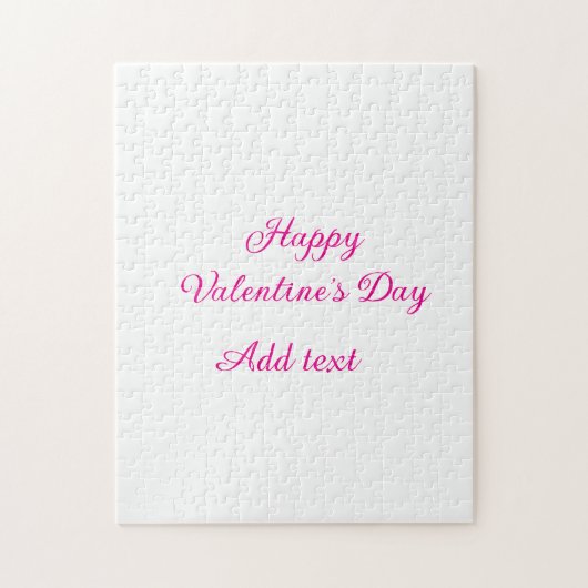 Puzzle Joyeuse Saint-Valentin texte rose nom message (Vertical)