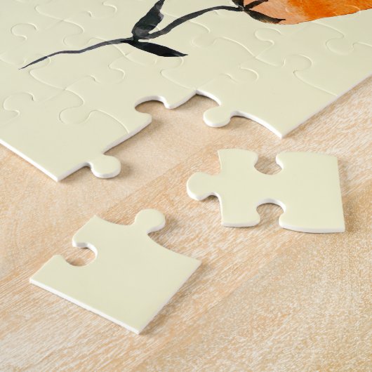 Puzzle Joyeuses fleurs orange et jaune (Côté)