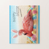 Puzzle Joyeuses Pâques de Florida Flamingo Bunny sur la p (Vertical)