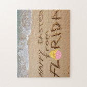 Puzzle Joyeuses Pâques depuis Floride Écrit dans le Sable (Vertical)