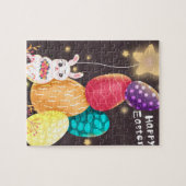 Puzzle Joyeuses Pâques Lapin Mignon Œufs Empilés (Horizontal)