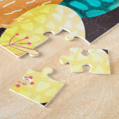 Puzzle Joyeuses Pâques Lapin Mignon Œufs Empilés (Côté)