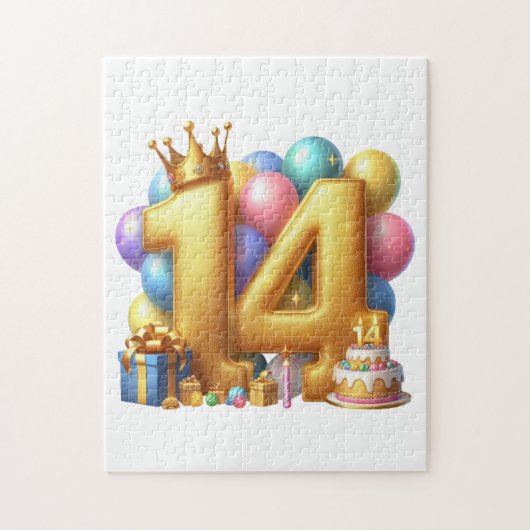 Puzzle Joyeux 14e anniversaire (Vertical)