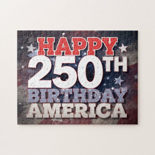 Puzzle Joyeux 250e Anniversaire Drapeau Patriotique Améri (Horizontal)
