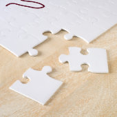 Puzzle Joyeux 30e anniversaire nom date feuille rouge dor (Côté)