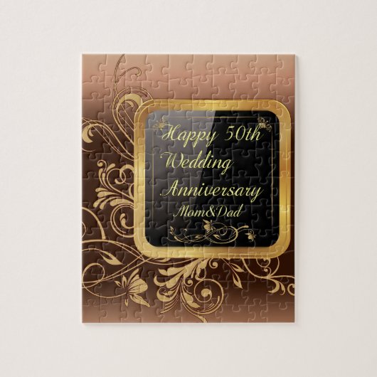Puzzle Joyeux 50e anniversaire Mariage Semelle multiprodu (Vertical)