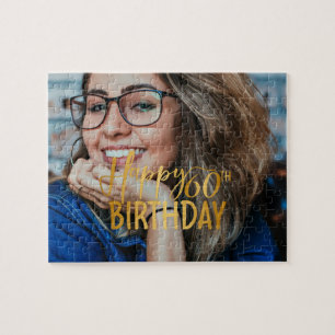 Puzzle Joyeux 60e anniversaire Script photo personnalisée