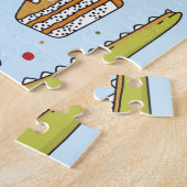 Puzzle Joyeux anniversaire amusant Crocodile dessin de de (Côté)