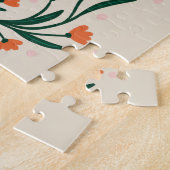 Puzzle Joyeux Anniversaire cadre floral élégant (Côté)