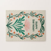 Puzzle Joyeux Anniversaire cadre floral élégant (Horizontal)