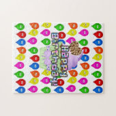 Puzzle Joyeux Anniversaire Colorful Balloons Cupcake (Horizontal)