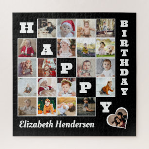 Puzzle Joyeux anniversaire Custom 21 Photo Collage Cadeau