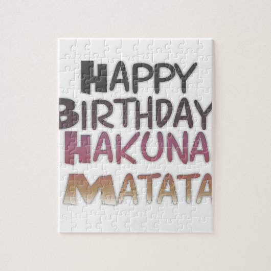 Puzzle Joyeux anniversaire de Hakuna Matata Design (Vertical)
