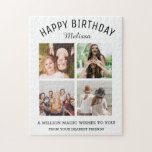 Puzzle Joyeux anniversaire meilleur ami 4 photo collage<br><div class="desc">Puzzle photo unique pour la fille d'anniversaire personnalisée avec 4 photos et voeux d'anniversaire.</div>
