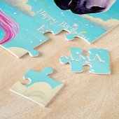 Puzzle Joyeux Anniversaire Nom personnalisé et Rainbow Un (Côté)