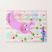 Puzzle Joyeux Anniversaire Pink Worm Cupcake (Horizontal)