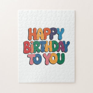 Puzzle Joyeux anniversaire rétro