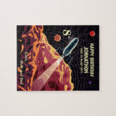 Puzzle Joyeux anniversaire Rocket Space Universe Amusant (Horizontal)