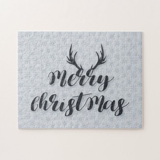 Puzzle Joyeux bois de cerfs de Noël (Horizontal)