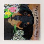 Puzzle Joyeux Bouquet de fleurs de chiots de la Fête des  (Horizontal)