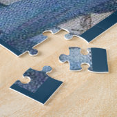 Puzzle joyeux cheval en bleu (Côté)