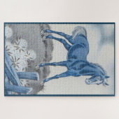Puzzle joyeux cheval en bleu (Horizontal)