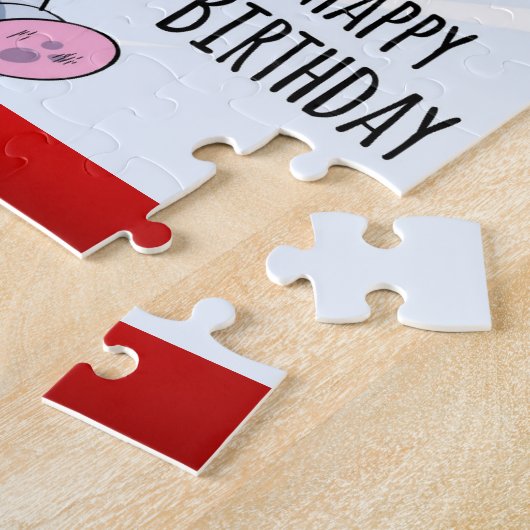 Puzzle Joyeux éléphant d'anniversaire (Côté)
