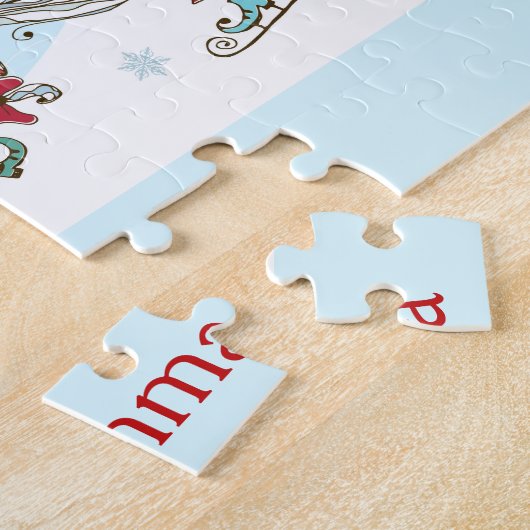 Puzzle Joyeux elfes de Noël Gnomes Nom personnalisé (Côté)