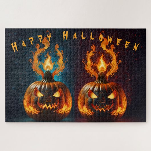 Puzzle Joyeux feu d'Halloween (Horizontal)