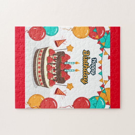 Puzzle Joyeux gâteau d'anniversaire (Horizontal)
