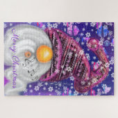 Puzzle Joyeux Gnome En Casquette Violet Chante Une Chanso (Horizontal)