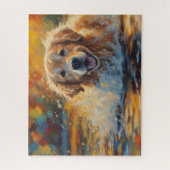 Puzzle Joyeux Golden Retriever Dans L'Eau (Vertical)