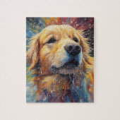 Puzzle Joyeux Golden Retriever Dans L'Eau (Vertical)