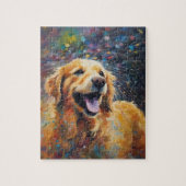 Puzzle Joyeux Golden Retriever Dans L'Eau (Vertical)