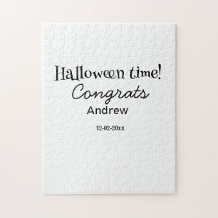 Puzzle Joyeux Halloween félicitations nom date année dipl