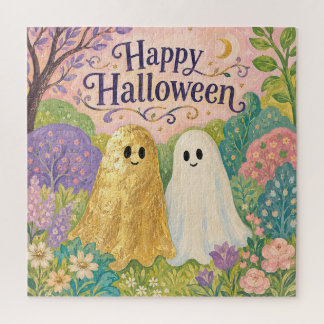 Puzzle Joyeux Halloween Jardin de Fleurs Fantôme Mignon