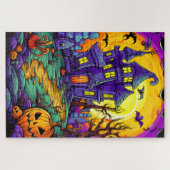 Puzzle Joyeux Halloween | Maison hantée (Horizontal)