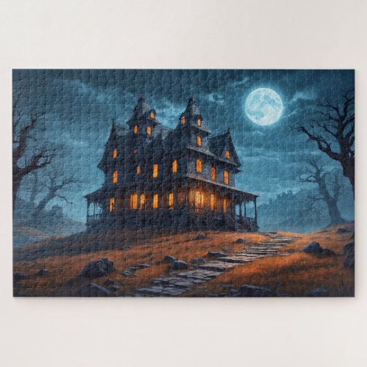 Puzzle Joyeux Halloween | Maison hantée (Horizontal)