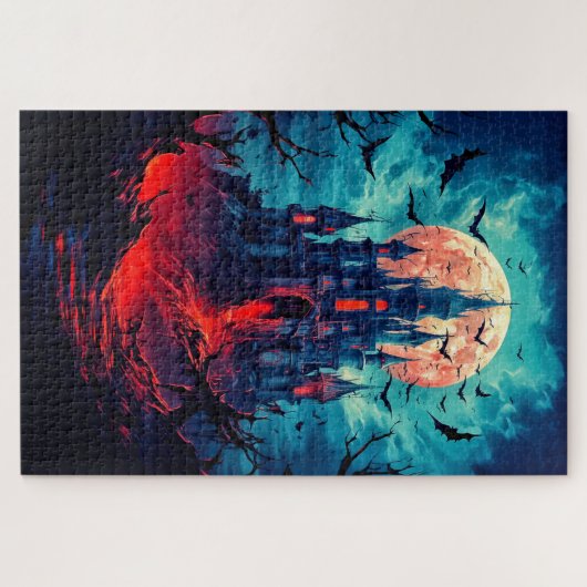 Puzzle Joyeux Halloween | Maison hantée (Horizontal)