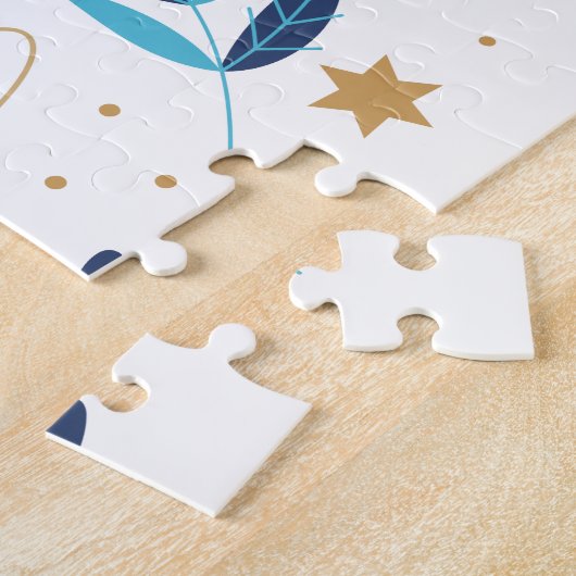 Puzzle Joyeux Hanoukka Floral Dreidel (Côté)