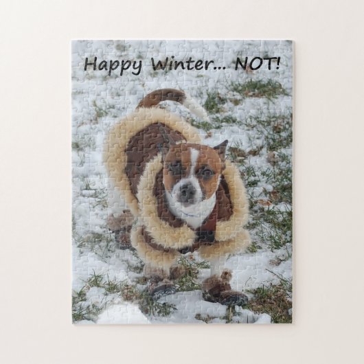 Puzzle Joyeux hiver non ! Chihuahua (Vertical)