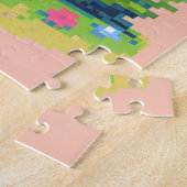 Puzzle Joyeux lapin de Pâques 8 bits art pixel (Côté)