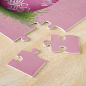 Puzzle Joyeux lapin de Pâques rose Personnalisé (Côté)