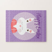 Puzzle Joyeux lapin de Pâques violet (Horizontal)