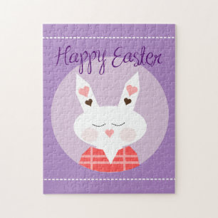 Puzzle Joyeux lapin de Pâques violet